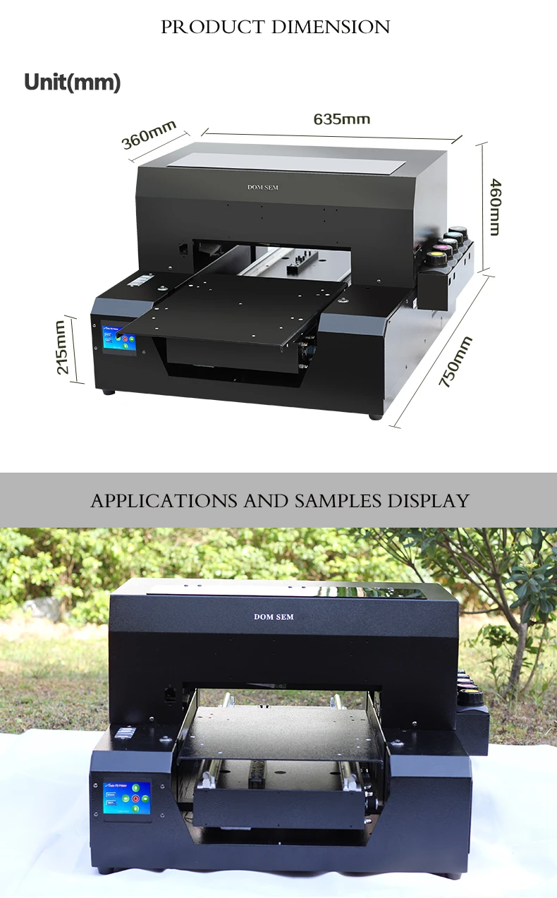 DOMSEM УФ планшетный принтер A3 струйный impressora Сублимация с УФ светодиодный системой автоматический 1440/2880 точек/дюйм AC100-240V принтер