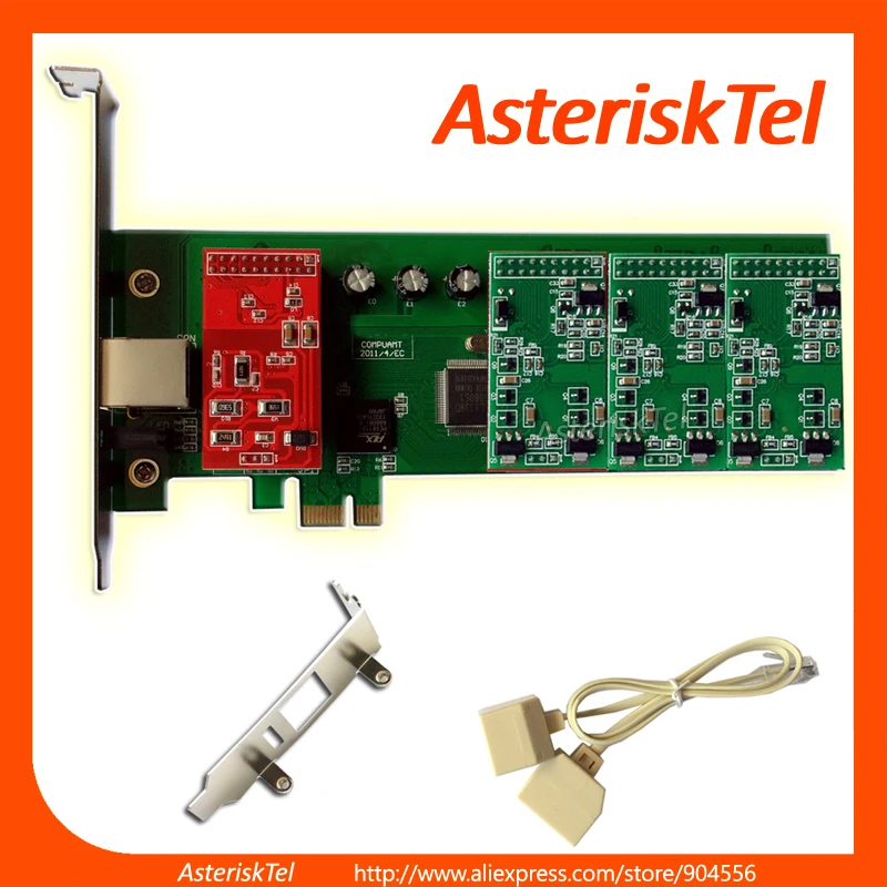 Карта Asterisk 1 FXO + 3 порта FXS PCI E поддерживает Sangoma FreePBX Issabel Trixbox AsteriskNow Freeswitch Digium Dahdi|card