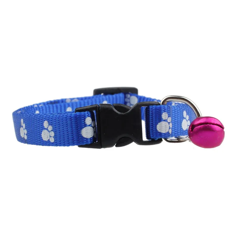 

Stylish and fashion appearance Adjustable Nylon Footprints Collar Dog Puppy Pet Collars With Bells wholesale J10