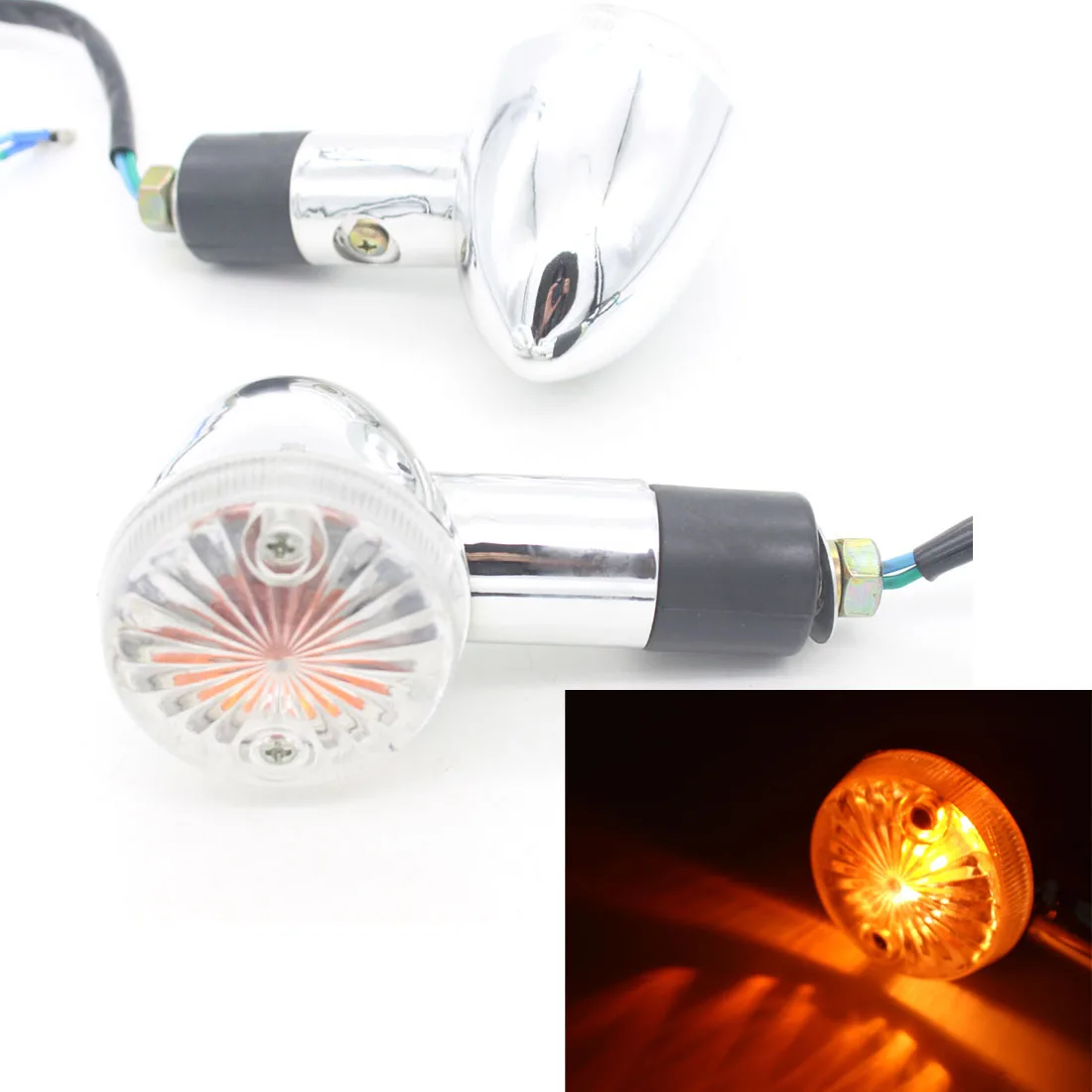 

Dongzhen Motorcycle LED Light Turn Signal Indicator Lamp Instruction Lights Fog Driving Lamp Motor ABS Plastic Universal 1 Pair