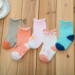 5 пар/лот Осень 2016 и зима Детские хлопковые носки с рисунком детские носки 1-12 лет носки для мальчиков и девочек
