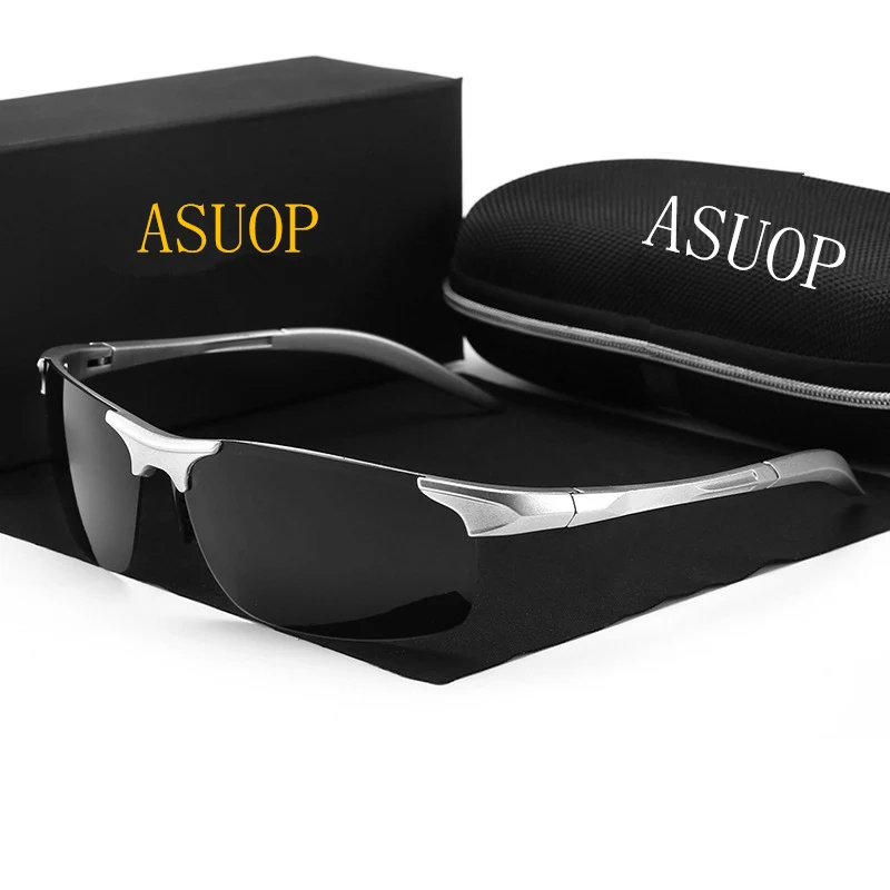 2019 new polarized men's sunglasses UV400 square frame fashion ladies sunglasses brand design sports glasses driving sunglasses (14)