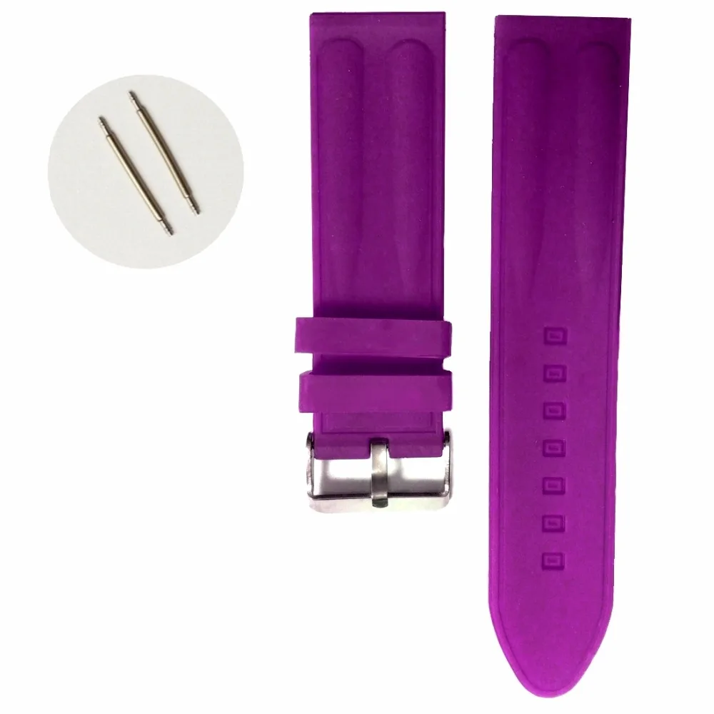 

24mm Violet Color Silicone Jelly Rubber Ladies Watch Band Straps WB1218I24JB