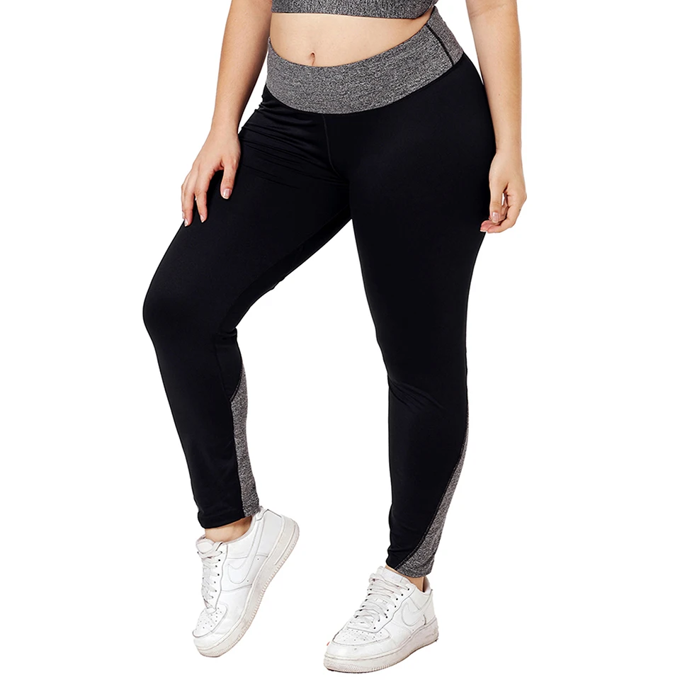 Black-Heathered-Splice-Plus-Size-Yoga-Pants-LC77114-2-4