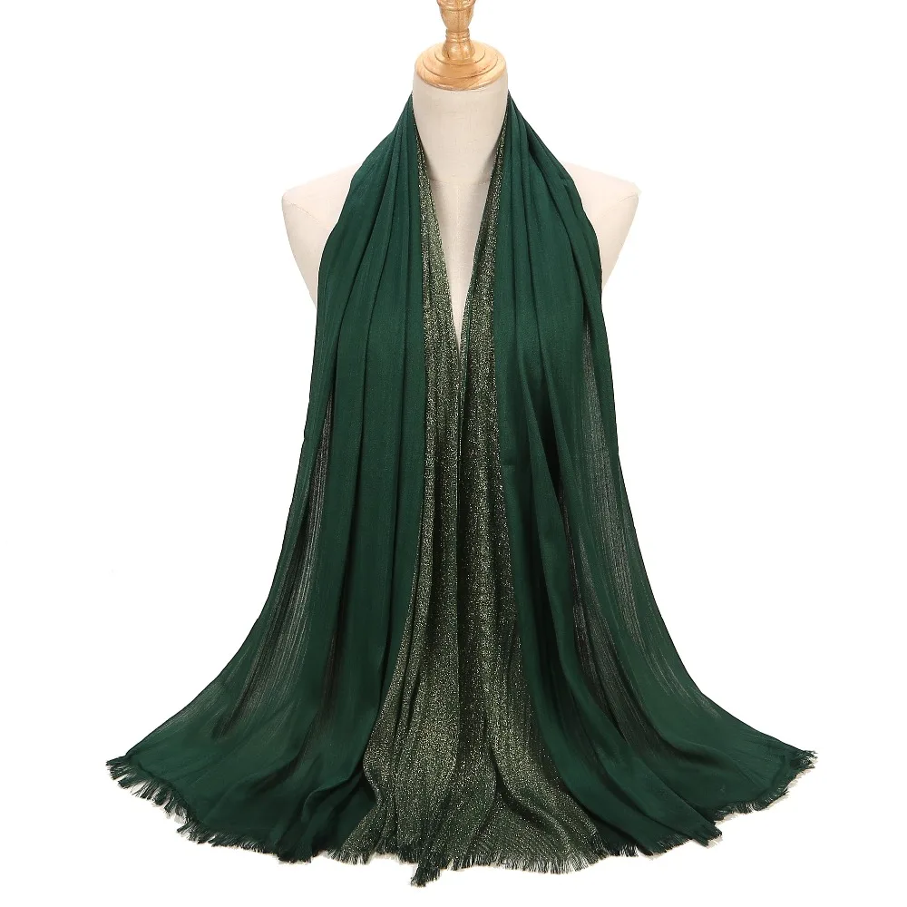

1 pc Women Shiny Gold Thread Shawls Soft Viscose Scarves Head Wrap Muslim Head Scarf Hijab Muffler