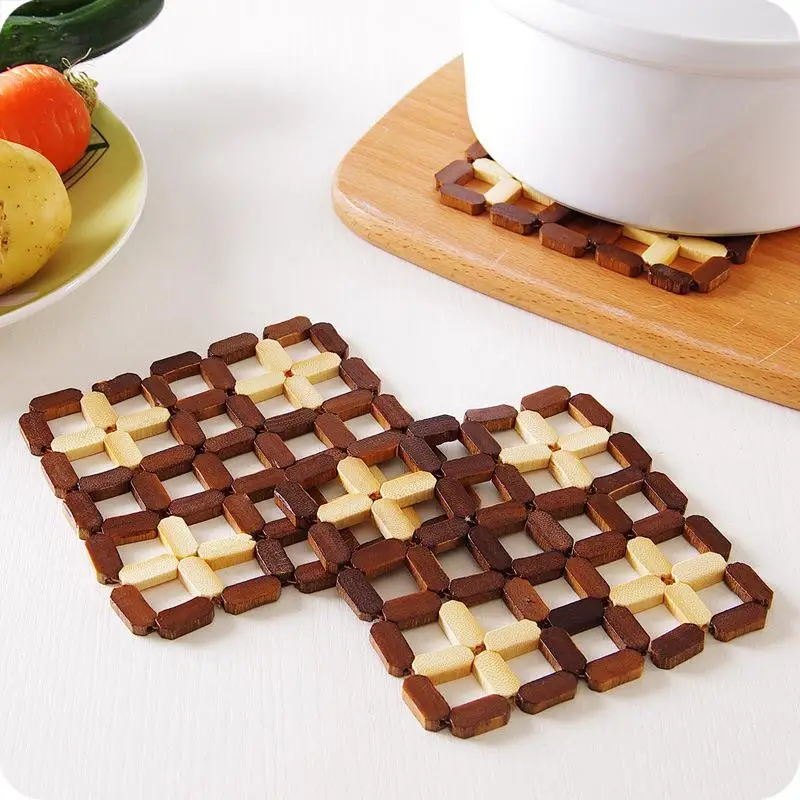 

Bamboo Hot Pad Cup Dish Plate Holder Trivet Heat Pad Kitchen Accessories