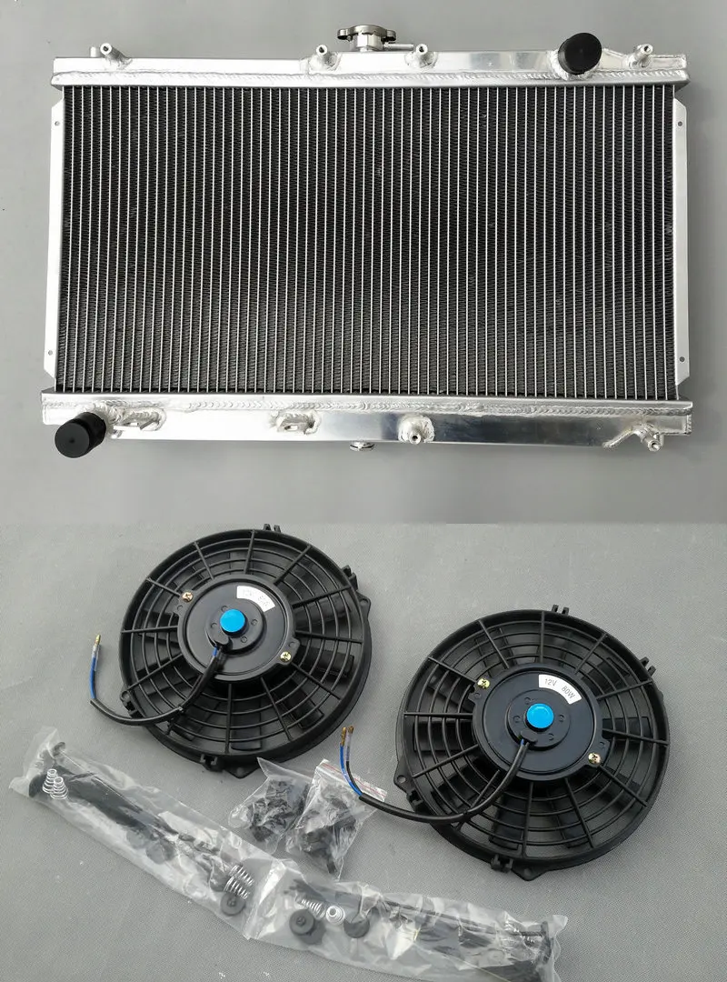 52 мм алюминиевый гоночный радиатор и вентиляторы для Mazda MX5 MX-5 Miata NB MT 1,6/1.8L L4 двигатель 1998-2005 комплект 99 00 01 02 03 04