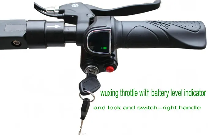 48v60v gas handle twist throttle with battery indicator&latching switch&lock/key electric scooter bicycle MTB part rolling grips