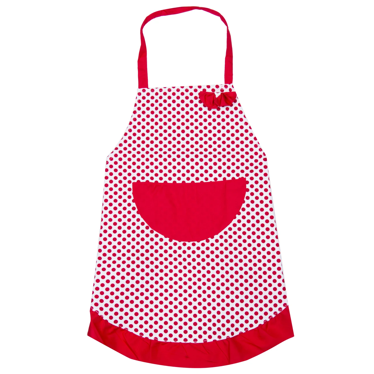 Faroot Cute Aprons Women Bowknot Dot Aprons Kitchen Bib Restaurant Cooking Bib Apron Dress with Pocket Aprons