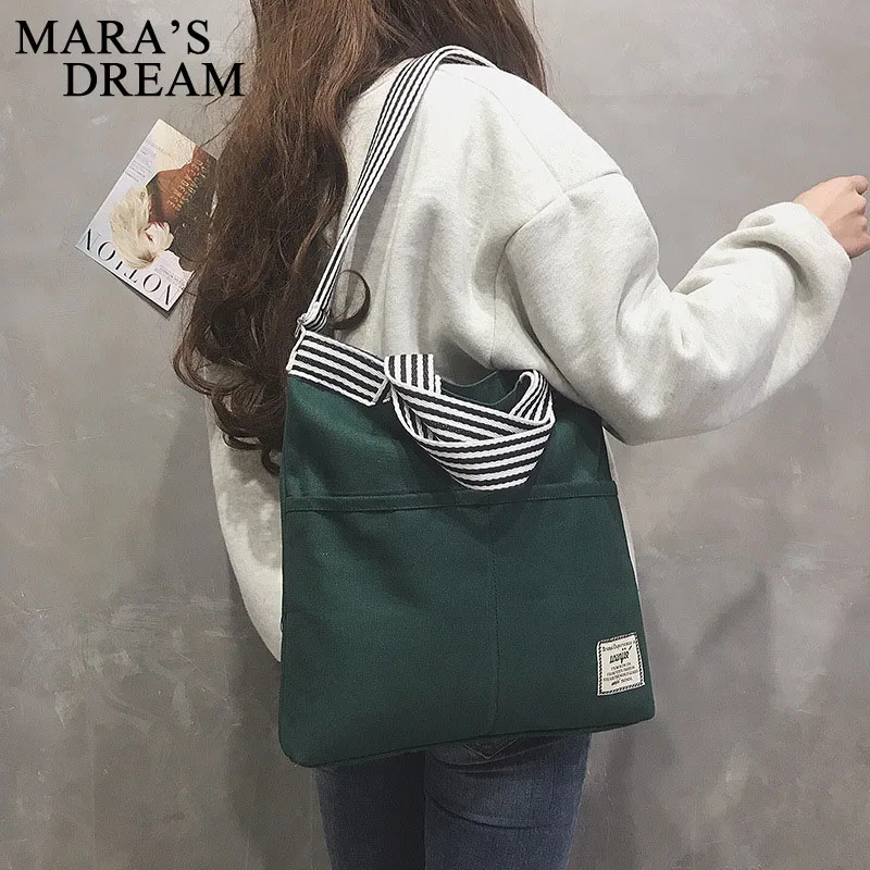 Mara's Dream Ladies Canvas Handbag New Striped Shoulder Canvas Bag Fashion Casual Bag Shoulder