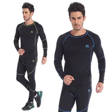 Высокое качество новое термобелье мужские комплекты нижнего белья компрессионная Лидер продаж флисовая быстросохнущая термо-Нижнее белье Мужская одежда