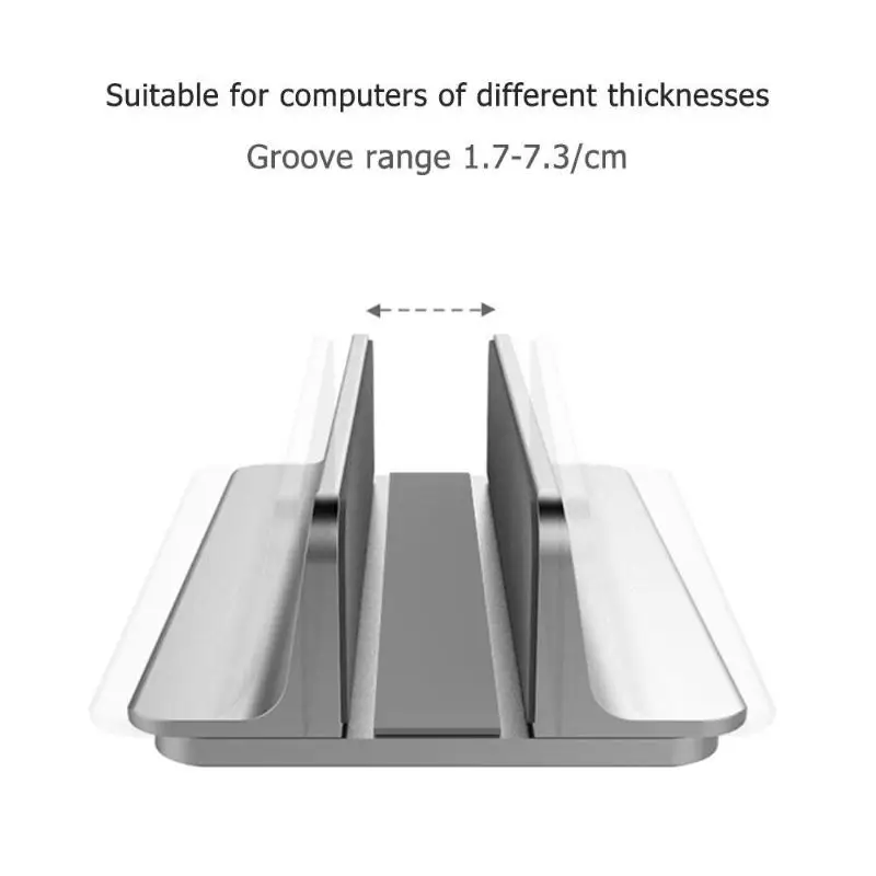 VODOOL Vertical Adjustable Laptop Stand Aluminium Alloy Notebook Mount Base Erected Space-saving Ho