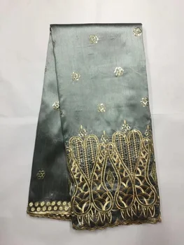 

New Latest Nigerian George Lace 2019 Sequin Embroidery Lace High Quality African George Lace Fabric 5 Yards For Women Dress