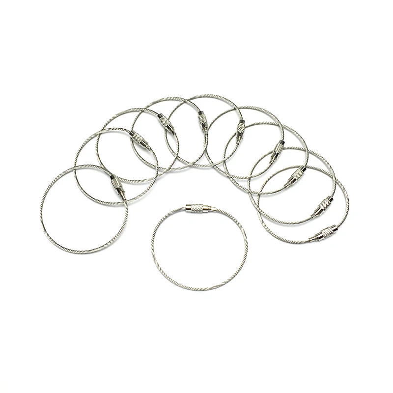 Buy 10Pcs Wire rope Keychain Cable Rope Key Ring