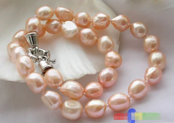 

Wholesale >>> 17" 13MM PINK BAROQUE FRESHWATER CULTURED PEARL NECKLACE p2193