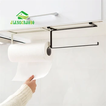 

JiangChaoBo Iron Cabinet Roll Holder Kitchen Paper Rack Creative Cling Film Shelf Paper Towel Rack Storage Rack