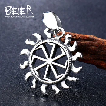 

Beier 316L stainless steel Viking Solar Amulet pendant Necklace Nordic Charm Slavic Star Lada Sign Pendants Talisman LP306