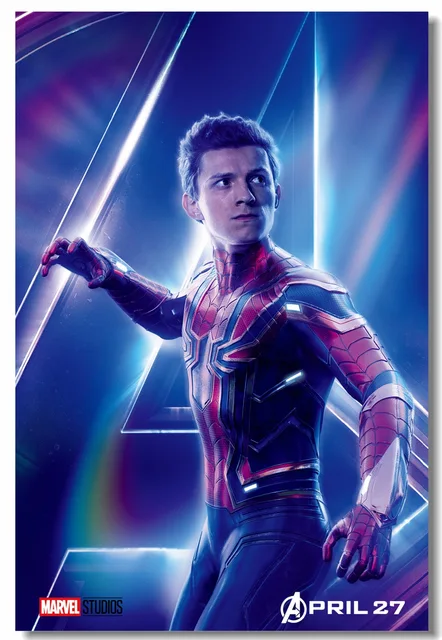 Custom Canvas Wall Painting Avengers Infinity War Poster Iron Spider Man Stickers Tom Holland