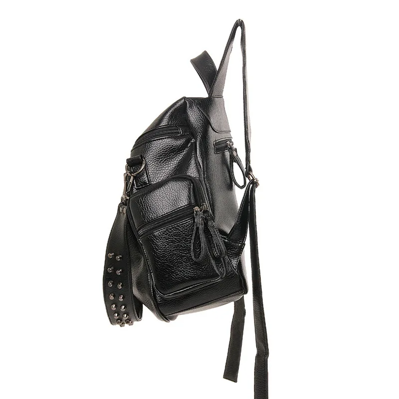 DIINOVIVO, простой женский рюкзак, 3 способа, ПУ кожа, Омывается, школьная сумка, заклепки, шипованные, женский рюкзак, повседневные дорожные сумки, WHDV0274