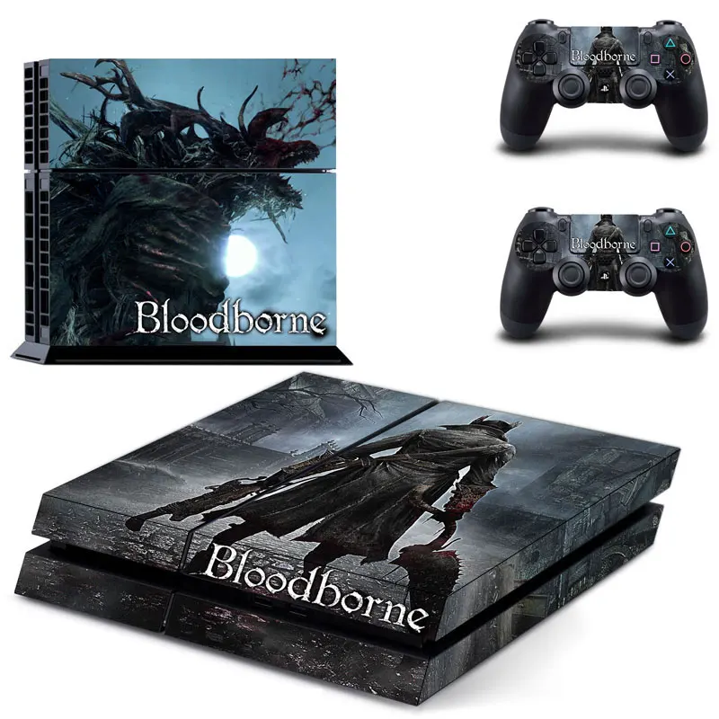 Новый наклейка "Bloodborne" наклейка для PS4 Стикеры для sony Playstation 4 консоли защитная пленка + 2 шт. Пульты ДУ игровых приставок 15 вышивка крестом