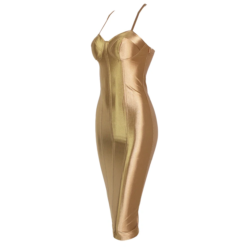 Сексуальные Сарафаны тугой Бургундия платье для вечеринкилатье с открытой спинойатлас платье атласное золотое черный тугой безрукавный Щелевая платье миди - Цвет: Gold