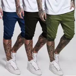 Стильные горячие продажи мужские однотонные простые карманы на шнуровке до колена шорты тренажерный зал шорты для бега эластичные талии