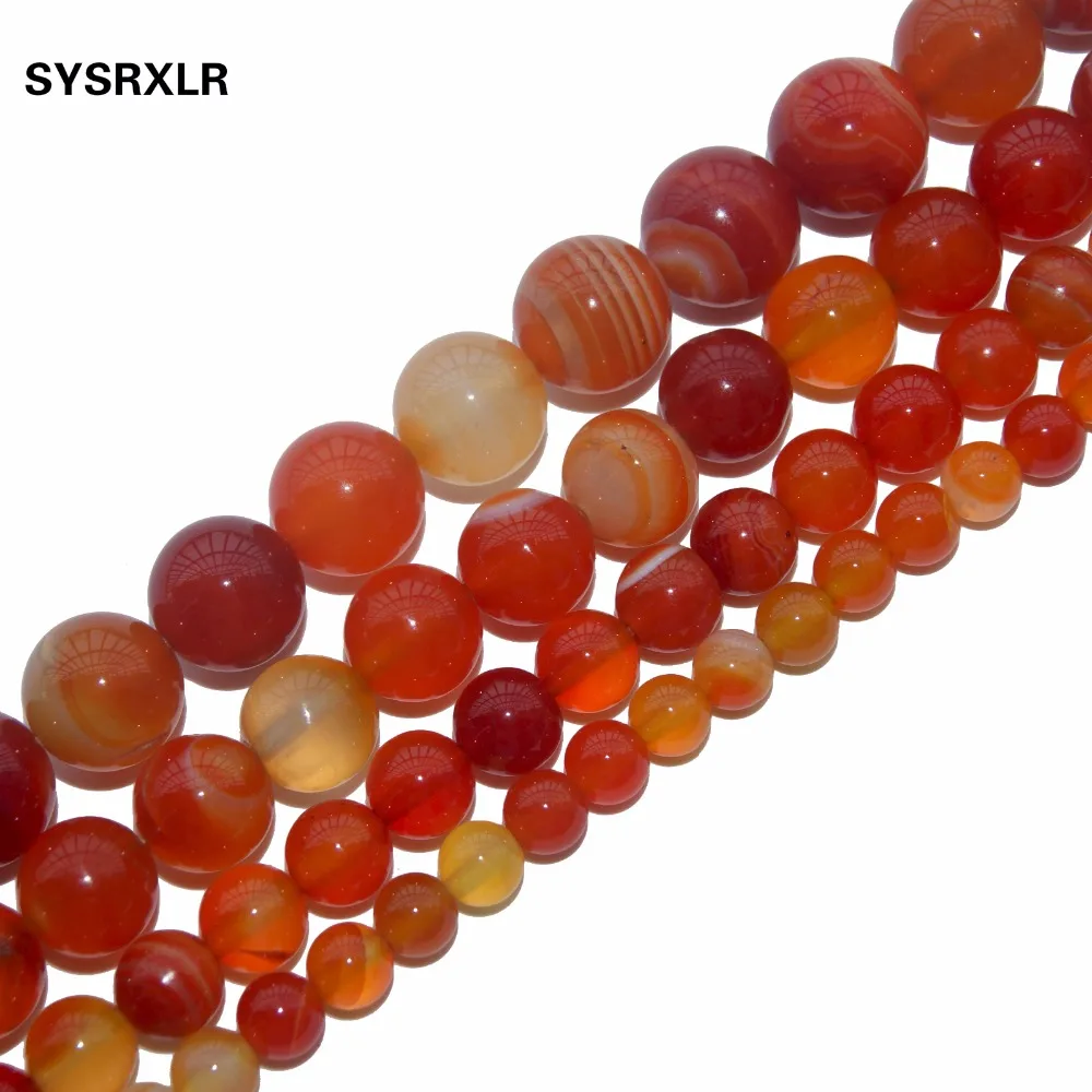 Wholesale Charm Natural Orange Stripes Agates Stone Beads For Jewelry