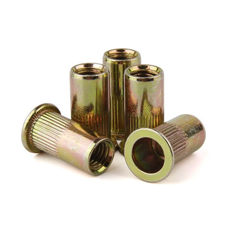 1024 Flat Head Threaded Rivets Zinc Plated Steel Rivet Nut Rivnut