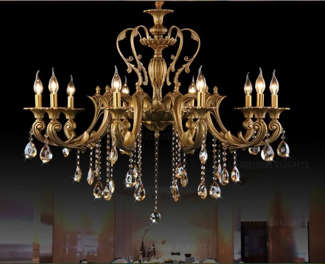 Vintage Crystal Chandelier Lighting Fixture For Dining Room Foyer Vintage Crystal Chandelier Lighting Fixture For Dining Room Foyer Brass Res De Cristal Luxury Pendant Lamp