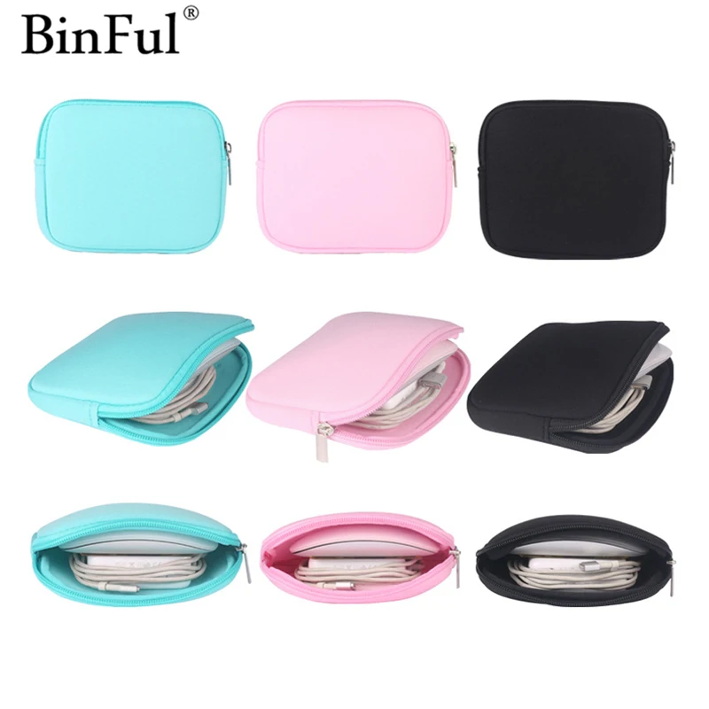 

Binful Laptop Sleeve Notebook Charger Power Bag For Adapter Power Bank HDD Hard Disk Drive Mouse Cable Shockproof Storage Bags