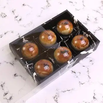 

50pcs/Lot Clear PVC window Black marble Drawer,Gift Boxes Packing PVC Paper lid Box Cake Candy Wedding Favour
