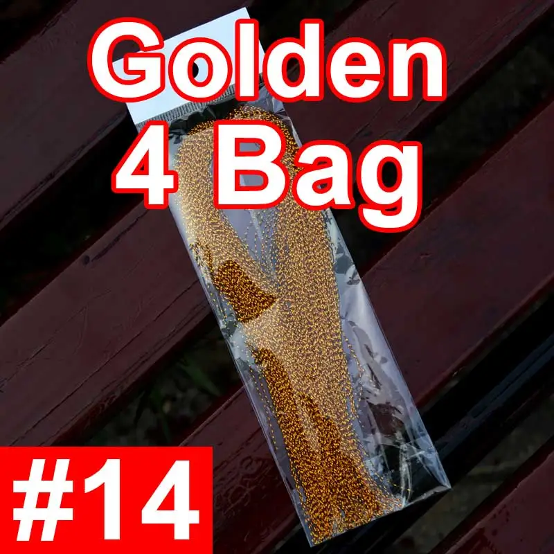 Bimoo 4 упаковки Flashabou Мишура для завязывания мушек Хрустальная вспышка для приманка с крючками материал для изготовления Krystal пряди золото серебро Радуга Розовый - Цвет: 4 bags color n14
