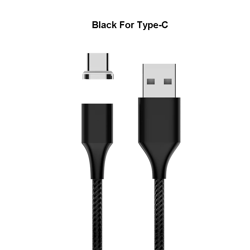 3A Магнитный кабель Micro Тип usb C кабель для быстрой зарядки и передачи данных для iPhone SAMSUNG S10+ S9 XIAOMI Mi9 QC3.0 светодиодный магнит Зарядное устройство провода - Тип штекера: Black For Type-C