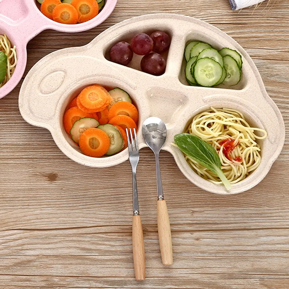 Lovely Cute Design Baby Kids Dinner Plated Tray Natural Healthy Eco