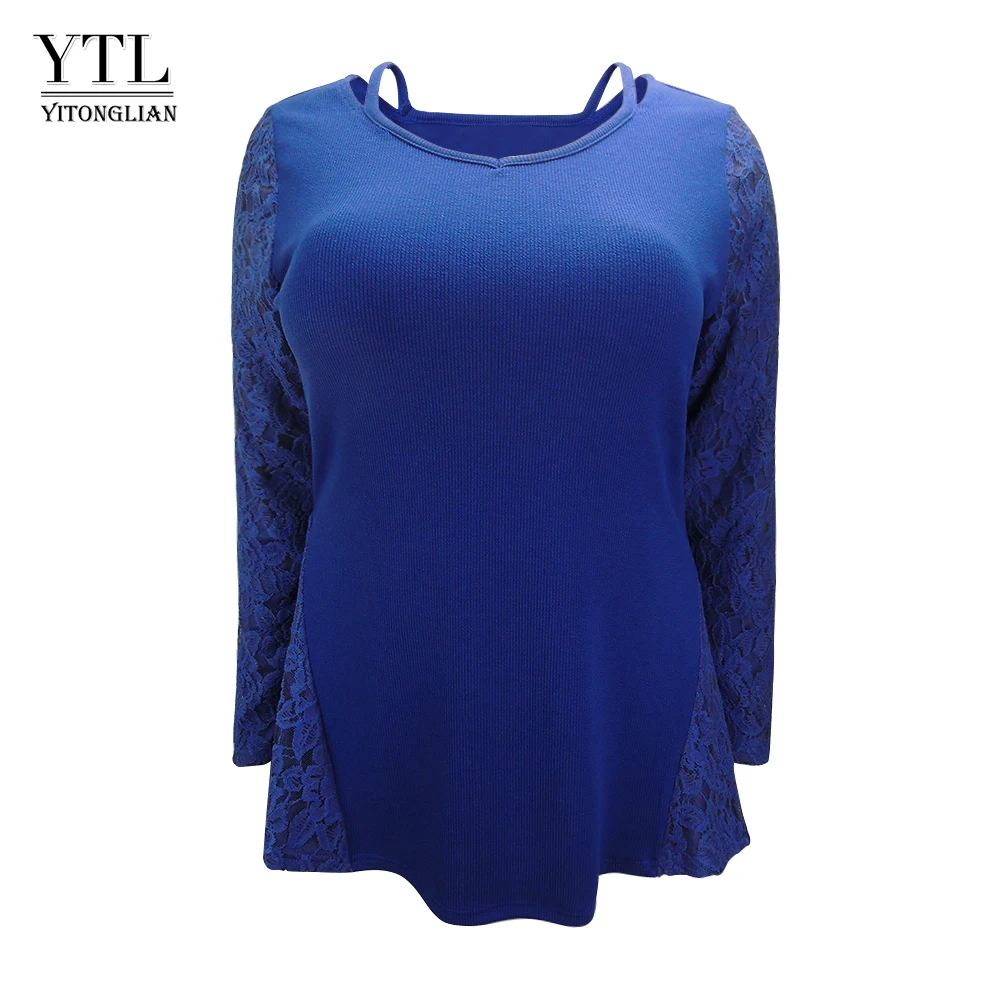 

2019 Women Casual Loose Lace Sweater Off Shoulder Top Winter Autumn Knit Tunic Long Sleeve Pullover Blouse Shirt XL 3XL 4XL H177