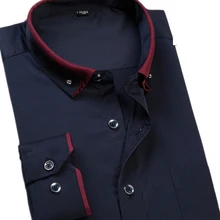 Новое поступление весна осень Мужская рубашка с длинным рукавом свободная Супер большая мода высокое качество сплошной цвет размера плюс m-7xl8xl9xl