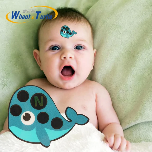 4Pcs/Lot Baby Cartoon Forehead Sticker Thermometer Lcd Digital Strip