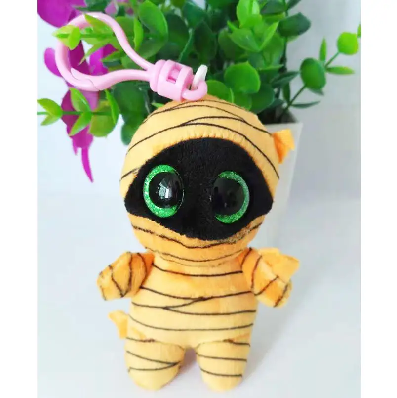 

3" Ty Beanie Baby 8cm Mask Halloween Mummy Ghost Keychain Clip Cinder Pendant Plush Toys Children Birthday Christmas Gifts