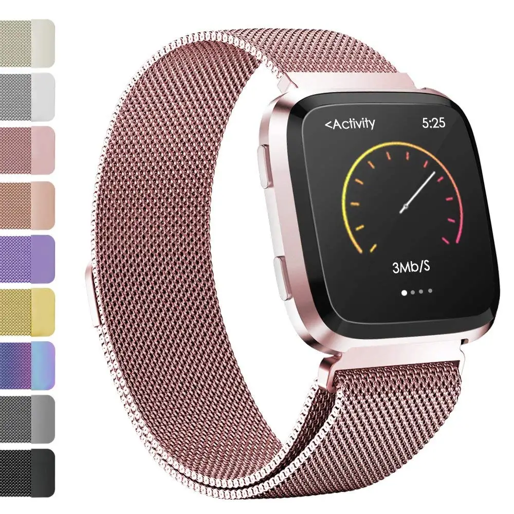 TORQUILA Milanese Loop для Fitbit Versa Smart Watch Band Регулируемая Замена из нержавеющей стали с уникальным магнитным замком