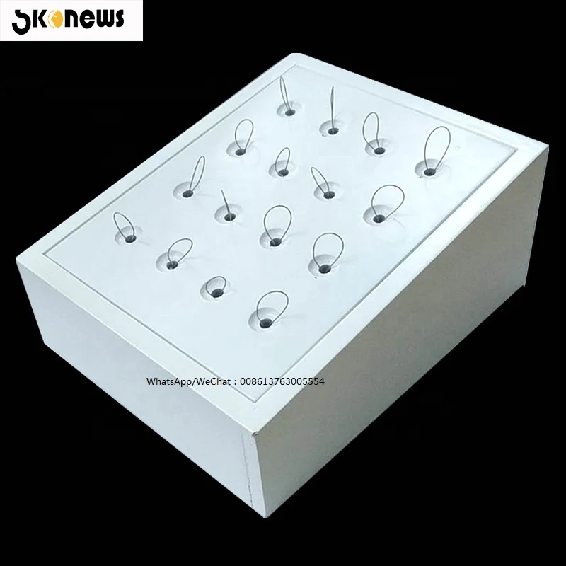 Изготовленная на заказ деревянная коробка дисплея кольца с retractable anti-theft протяжная коробка для кабеля