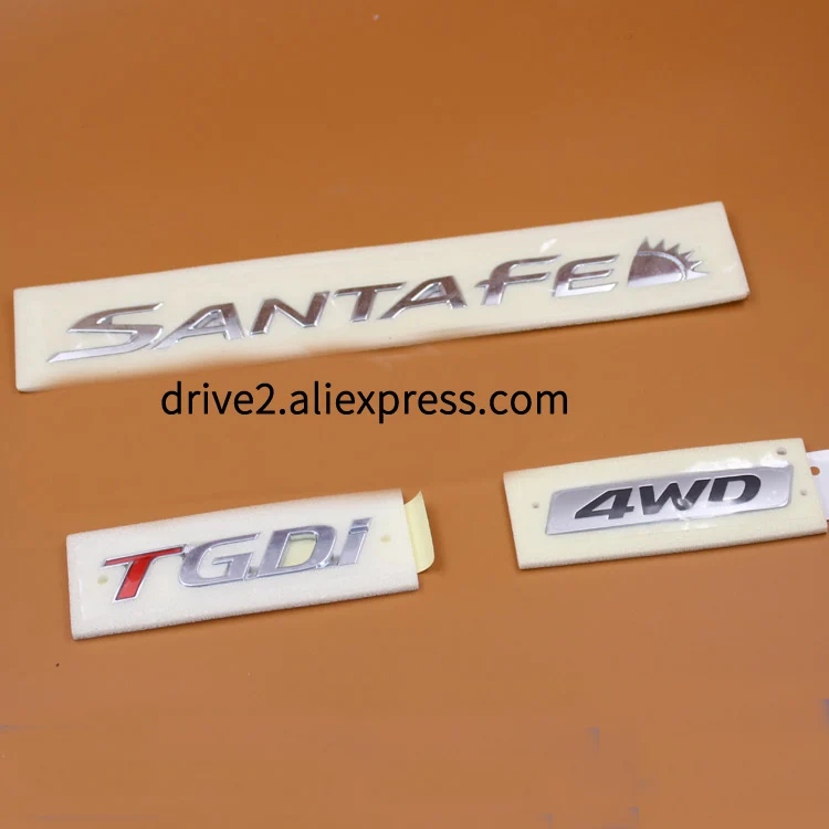 Для Hyundai Santa FE TGDI 4WD логотип хром 3D буква эмблема задний багажник значок хвост