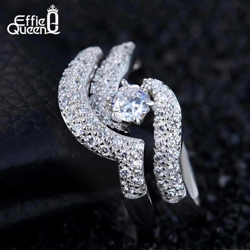 Женское двойное кольцо с фианитом DR49|ring set|rings for womendouble ring |