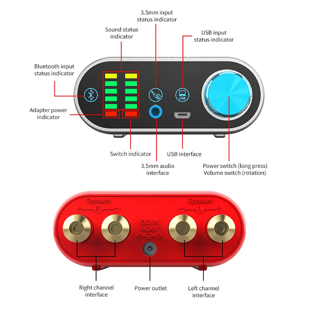 AIYIMA TPA3116 Bluetooth 5,0 усилитель мини класса D стерео цифровой усилитель мощности аудио домашний усилитель 3,5 мм USB вход для мобильного планшета