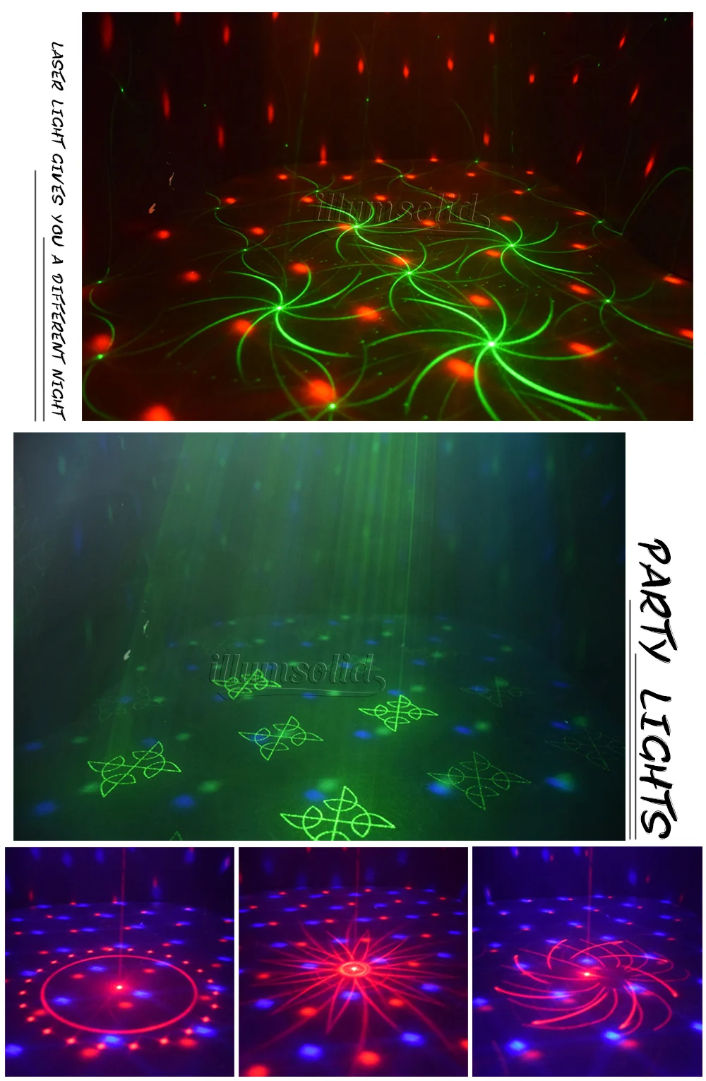 Вечерние огни RGB DJ диско-сценический лазерный свет звуковой активированный светодиодный проектор для подарка на день рождения