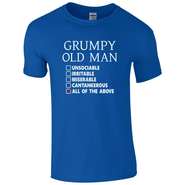 Father Dad Gift Silver Grumpy Old Git Funny Novelty Mens T shirt