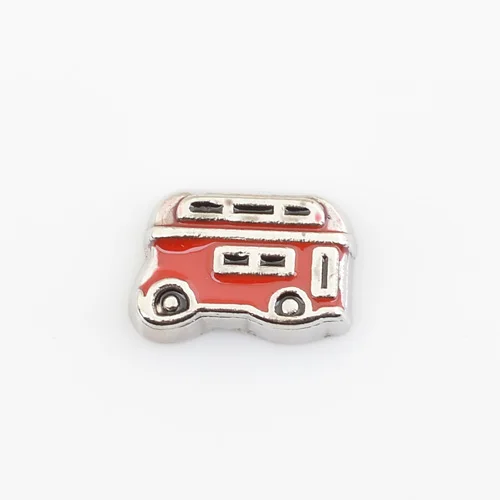 

red bus, Floating charms,Fit floating charm lockets, FC1021