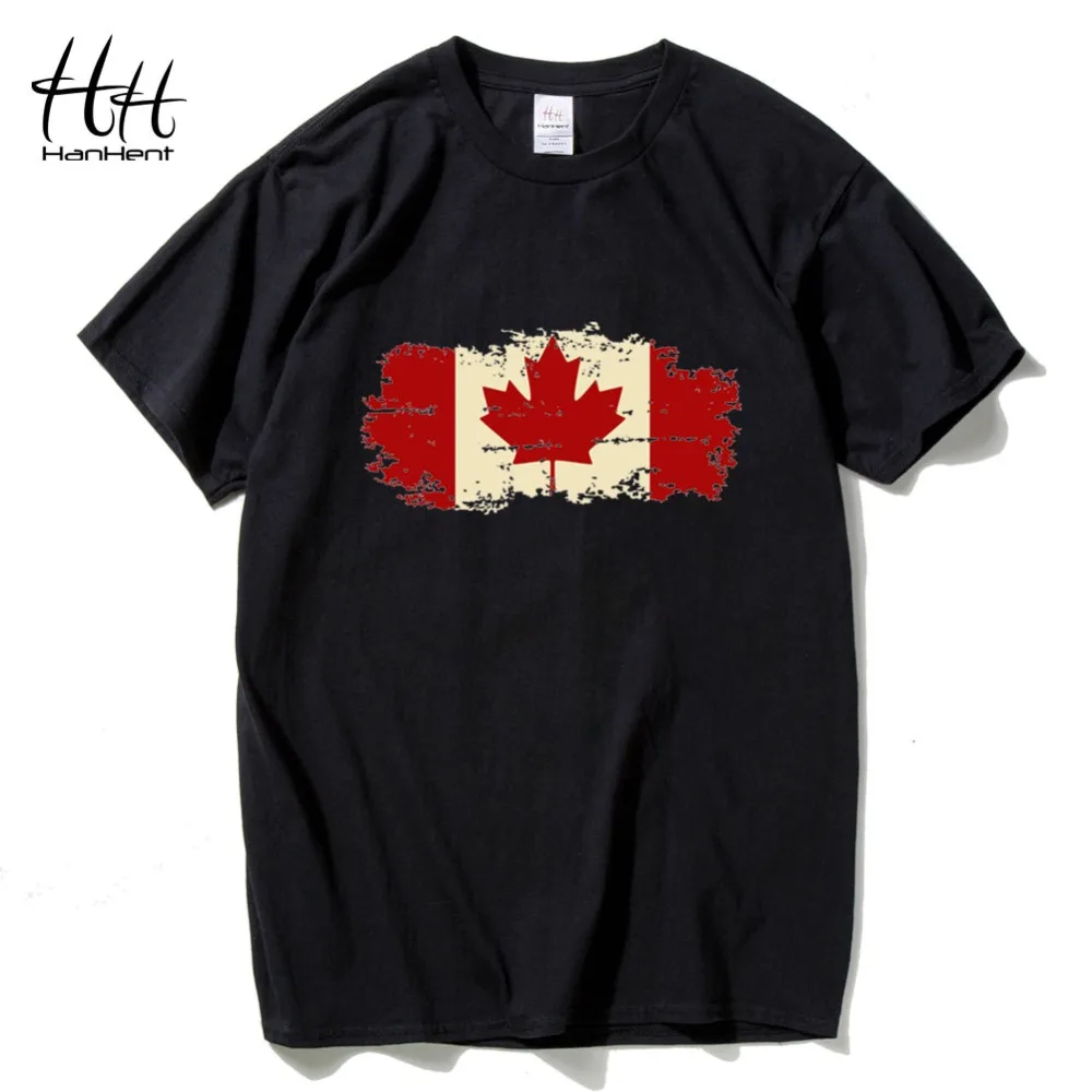 HanHent Canada Flag 2016 New Fashion Tee shirts Cotton