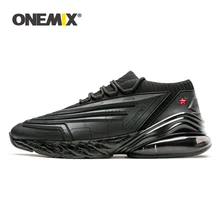 ONEMIX-zapatillas para correr para hombre, calzado de deporte de cuero 95 con amortiguación de aire, suela suave, informales, con plataforma para exteriores, talla máxima 47