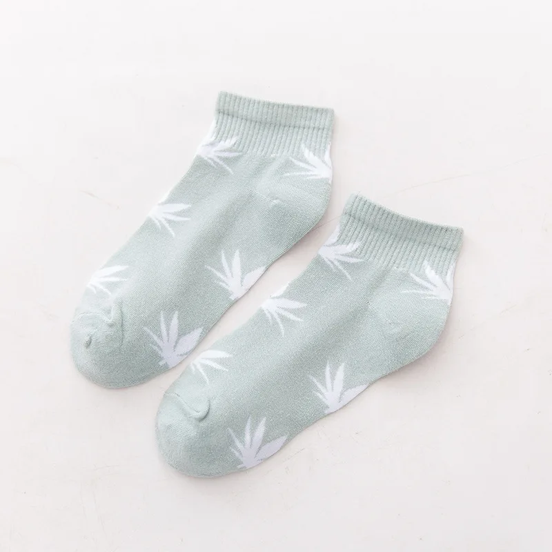 Новинка, женские короткие носки, хлопковые однотонные женские носки в стиле хип-хоп, носки-башмачки, повседневный стиль, смешной Рисунок кленовых листьев, стандартный плотный мягкий - Цвет: 4