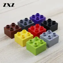 50 pçs grandes blocos de construção tijolos 2x2 pontos a granel modelo acessório iluminar brinquedos para crianças grandes partículas duploed 2x2